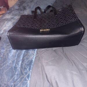 Tommy Hilfiger Black and Gray Patterned Handbag